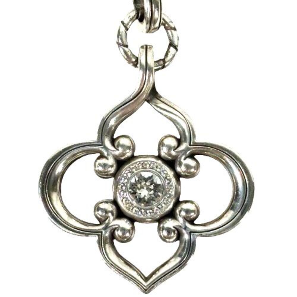 Brighton Toledo Reversible Pendant Necklace Large Swarovski Crystal 32"-34" Long